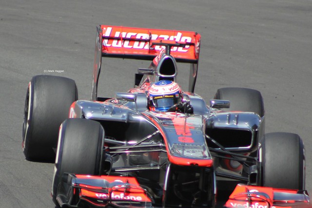 Jenson Button in his McLaren F1 car at the 2012 European Grand Prix in Valencia