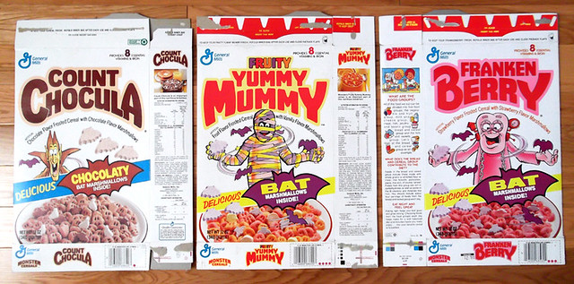 General Mills Monster Cereal Boxes Yummy Mummy Count Chocula Frankenberry.