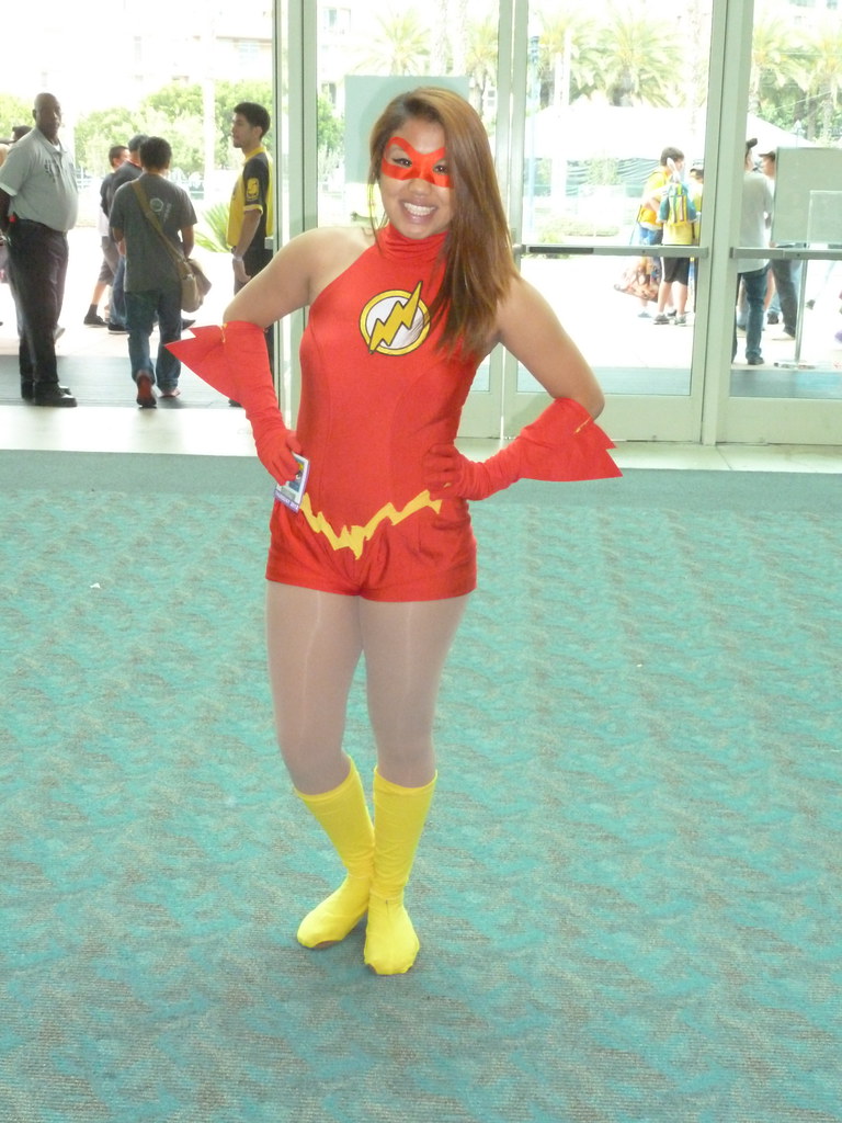I think the costume is a modified version of the off-the-shelf female Flash...