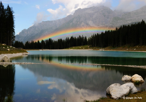 arcobaleno rainbow lago lake montagnoli madonnadicampiglio dolomiti