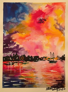 Watercolor sunset
