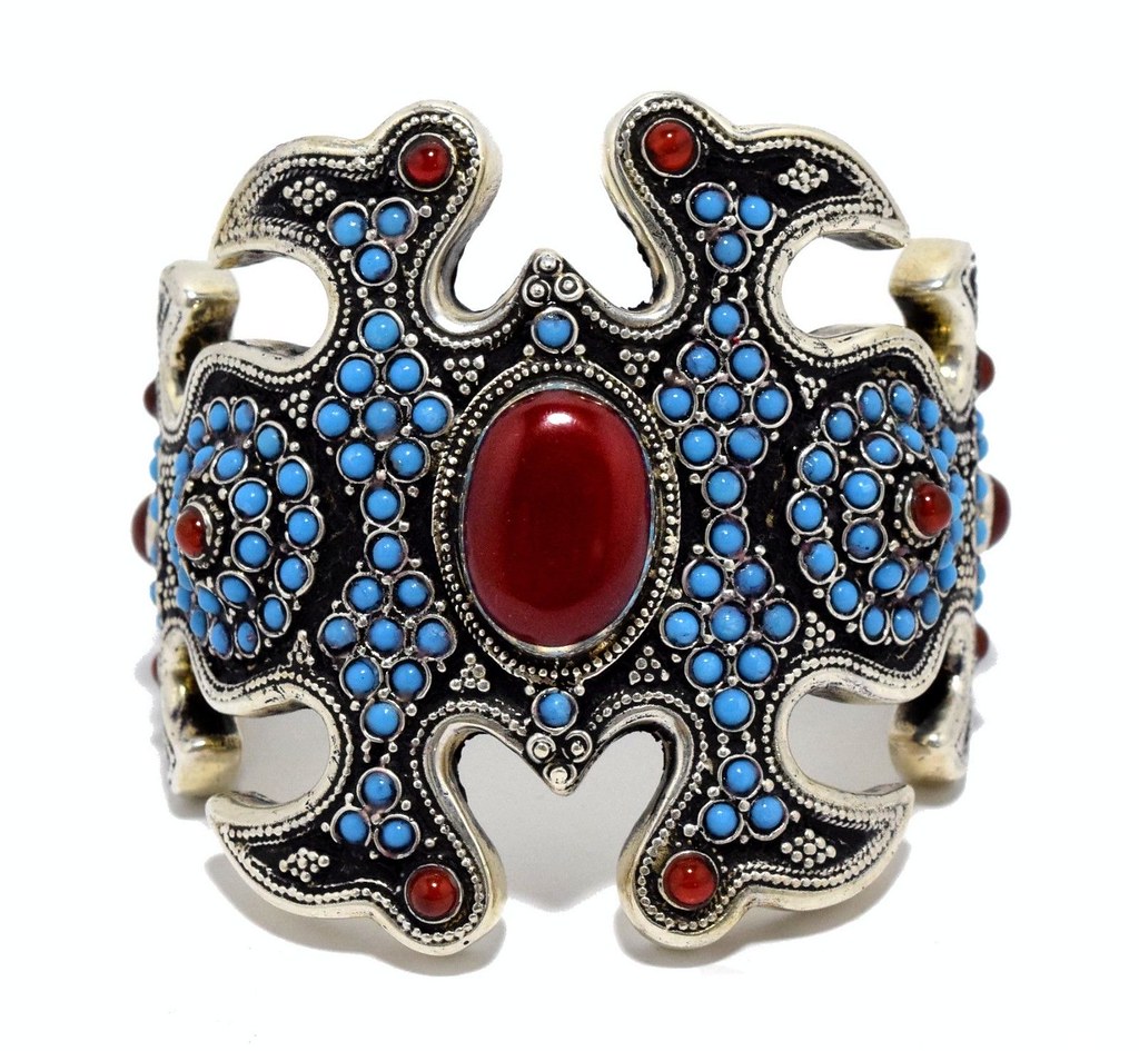 Uzbek Carnelian Bracelet Tribal Turkmen Ethnic Jewelry Afghan Kuchi Bangle Boho