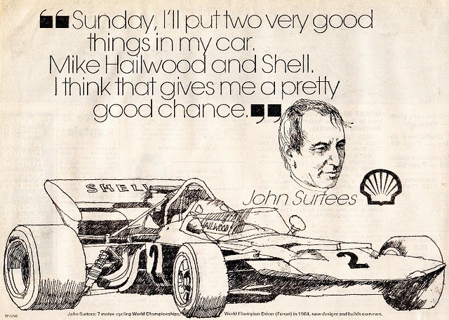 Mike Hailwood/John Surtees ad.