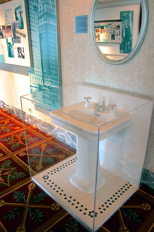 An original sink in the Archive Display at the Hilton Hotel, Chicago