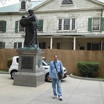 Wed, 13/06/2012 - 2:36am - Brooklyn's official Borough Historian Ron Schweiger in front of the original 1787 Erasmus Academy building.