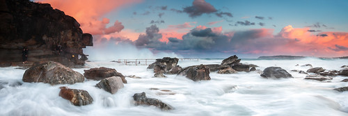 ocean longexposure sunset seascape water clouds rocks surf sydney australia nsw newsouthwales northcurlcurl