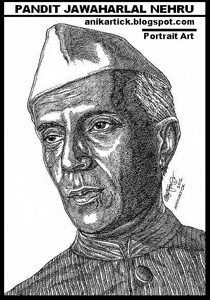 Jawaharlal Nehru Drawing by RiddhiD - DragoArt