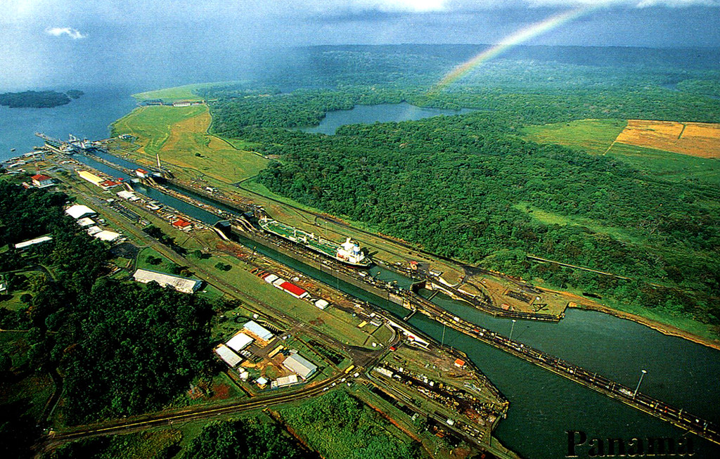 Panama Canal - Gatun Locks from Air (Postcard) | Gatun Locks… | Flickr