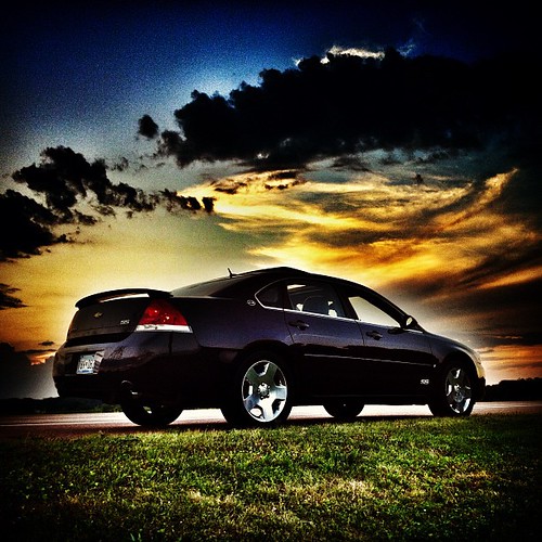sunset sun black chevrolet car minnesota clouds square ss impala hefe supersport impalass iphoneography