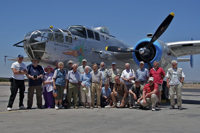 Our Group with North American B-25J Mitchell, Maid in the Shade, CAF Mesa
