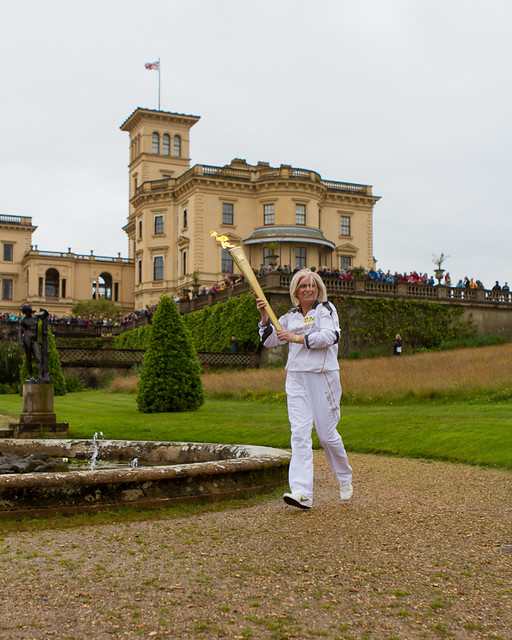 The 2012 Olympic Torch Relay at Osborne House, Isle of Wight.