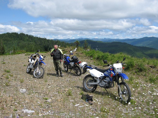 Reg with the bikes and Mt. Stuart