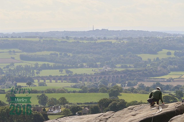 View from Almscliffe Crag Yorkshire towards Arthington viaduct