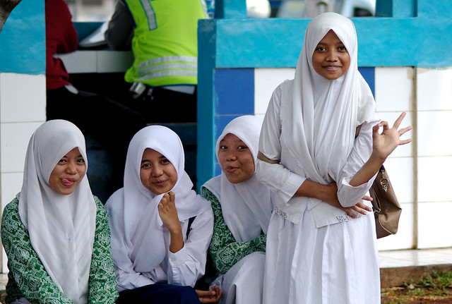 Student girls in Batavia neighborood in Jakarta - Java, Indonesia