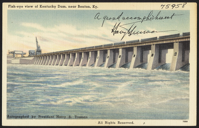 Fish-eye view of Kentucky Dam, near Benton, Ky.