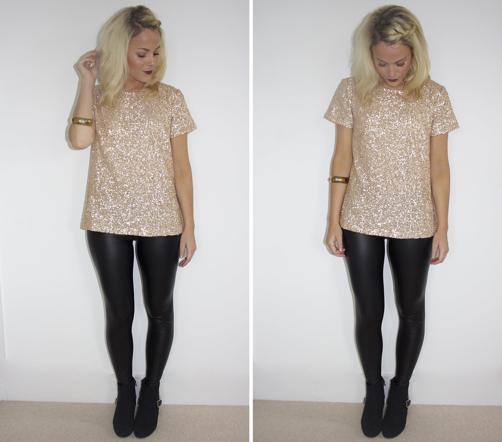 gold glitter outfit