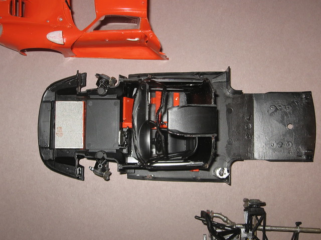 Tamiya 911 GT1 chassis, still rough in the back