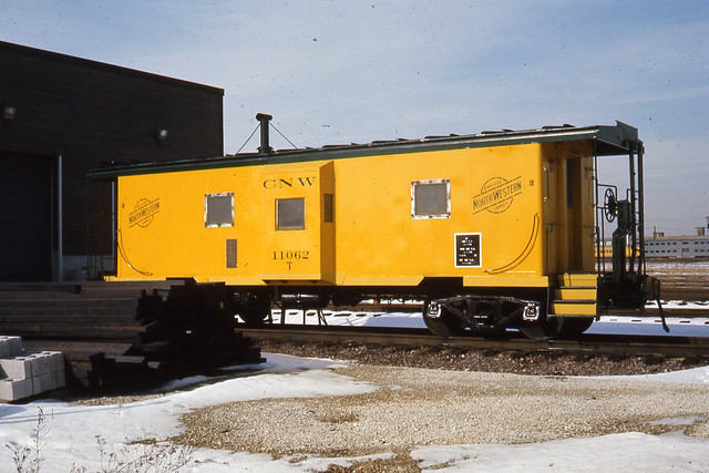 C&NW caboose in Chicago  2-12-74