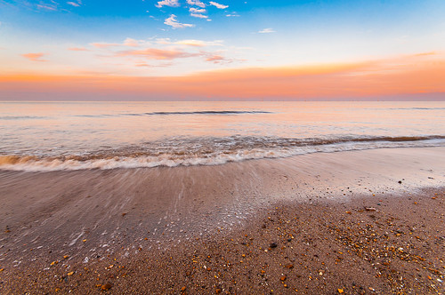 blue sunset england sky orange seascape beach water landscape sand day unitedkingdom wave wideangle pebbles lincolnshire clear skegness sigma1020mm ingoldmells nikond5000