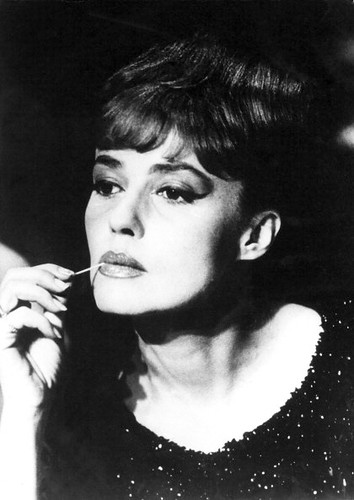 Jeanne Moreau during the filming of 