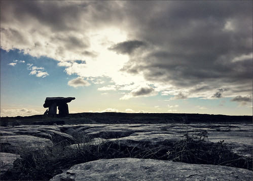 cameraphone ireland sky heritage history megalithic silhouette rock landscape clare tomb limestone burren karst dolmen poulnabrone iphone4 jobie2014