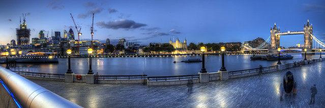 London Blue Hour Panorama from City Hall / London, UK