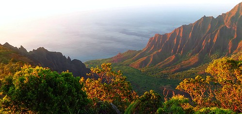 panorama hawaii cliffs kauai kalalau stitched napali kokee fluted hugin alakai