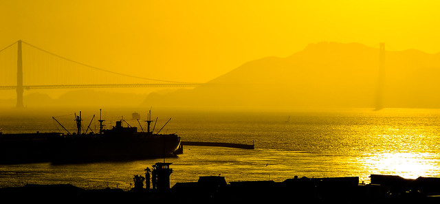 Sunset at Pier 39: San Francisco California