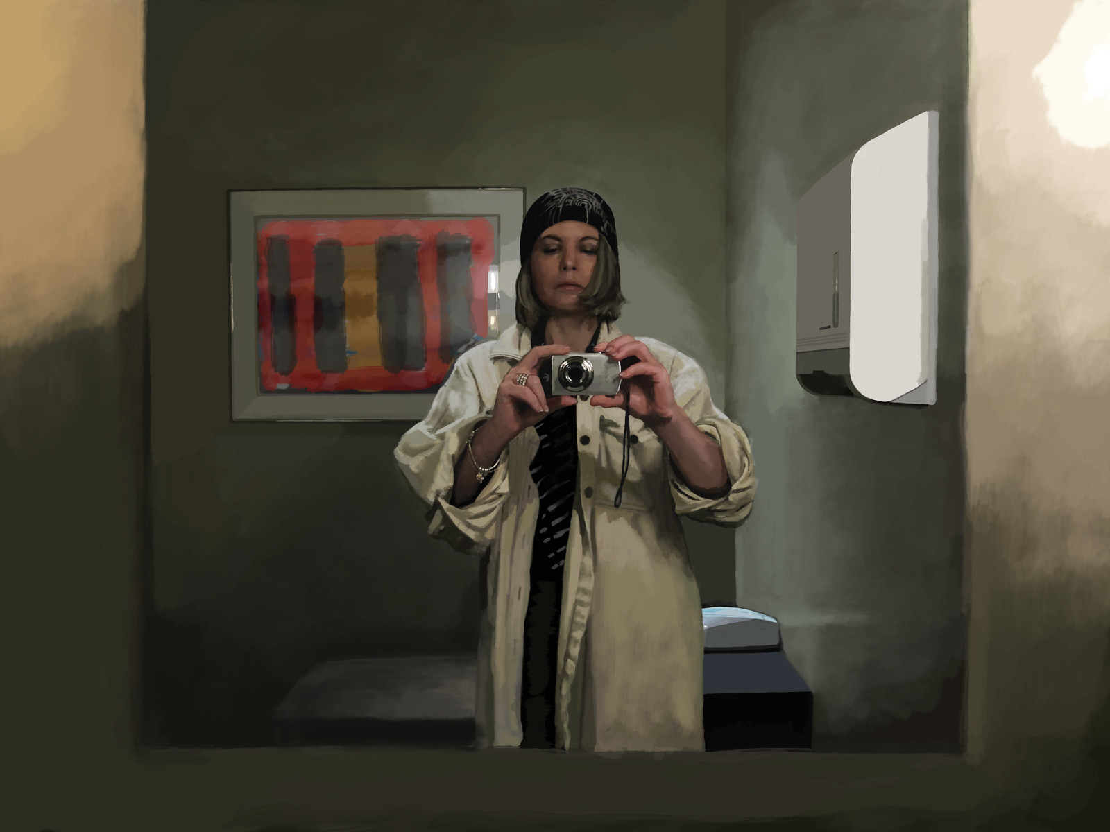 Digital Painting of Janet Photographing Herself