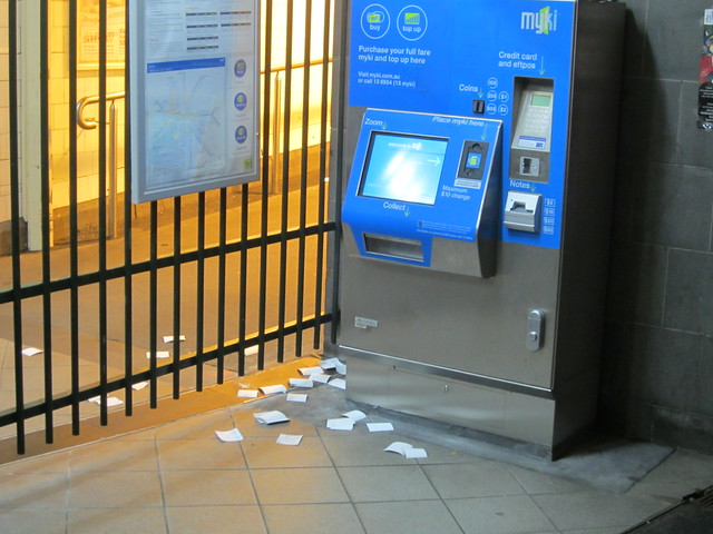 Myki receipts, Flinders Street station