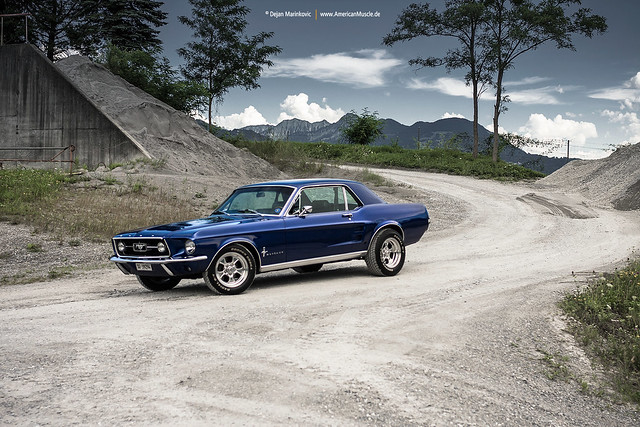 blue 67 Mustang