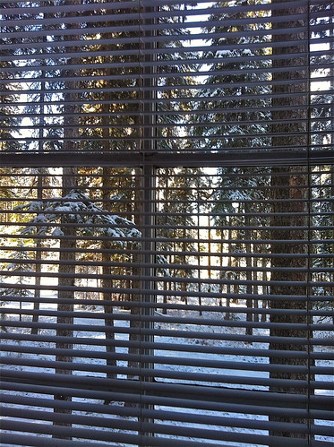 winter window cabin
