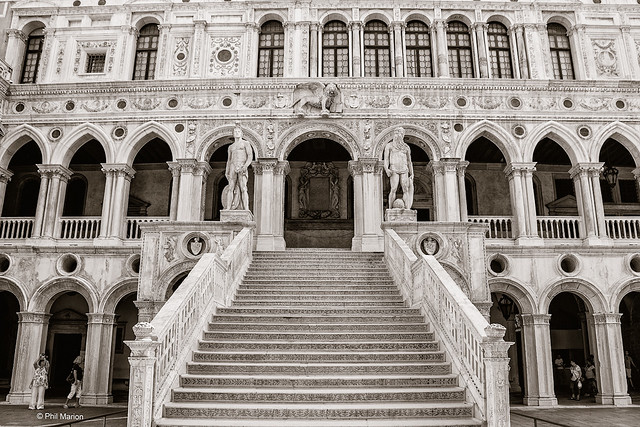 Marble staircase in the Doge's Palace (Palazzo Ducale) - Venice, Italy
