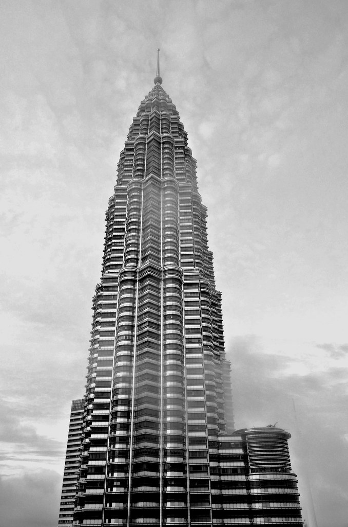 Petronas Tower in b/w