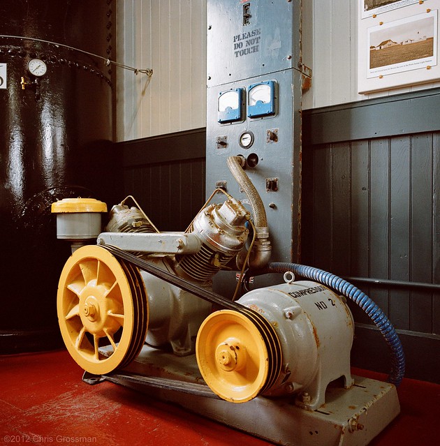The Fog Horn Compressor and the Compressed Air Storage Tank - Point Arena Lighthouse - Mamiya 6 - 50mm F/4 - Portra 800