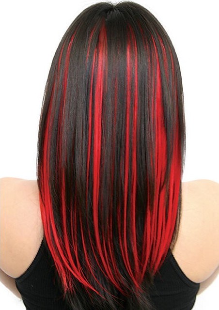 fire red hair highlights | firey reddish hair streaks for hi… | Flickr