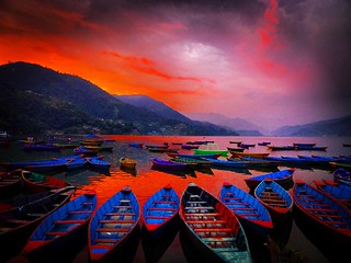 Colorful sunset, Pokhara Nepal