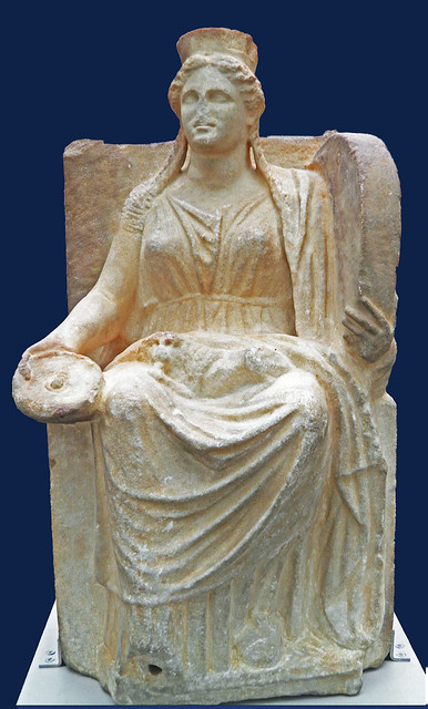 Cybele, a tympanum in her left hand & a patera in her right hand