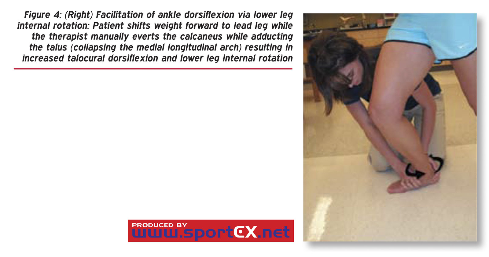 Facilitation of ankle dorsiflexion via lower leg internal …
