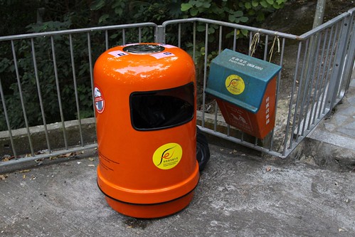 Hong Kong's distinctive round rubbish bins
