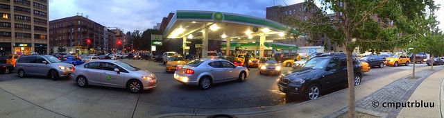 BP Harlem • The rush to the pump after Super Storm Sandy