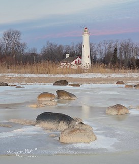 Wintertime, Sturgeon Point Lighthouse - Harrisville, MI