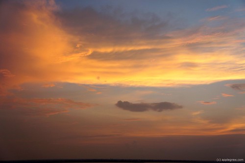 sunset clouds scenery dusk dam