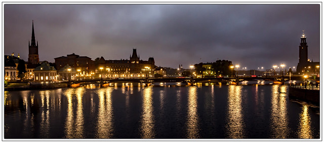 Stockholm; View at Townhall and Riddarholmskyrkan