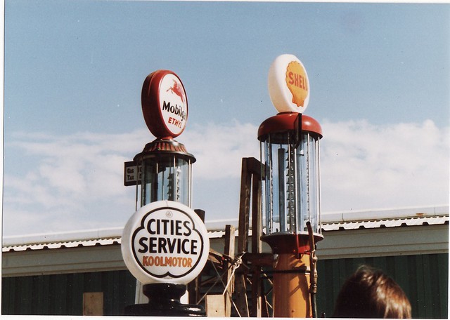 SOME OLD GAS PUMPS IN MAY 1987