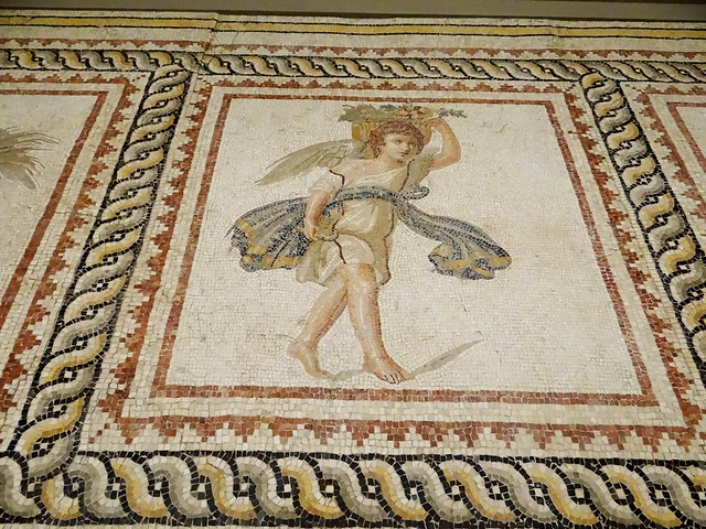 Section of a Roman Floor Mosaic Depicting the Four Seasons