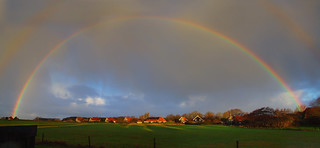 Nes Ameland regenboog panorama