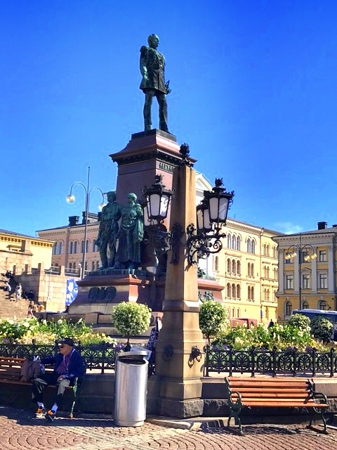 Statue of Tzar Alexander II of Russia at Senate Square, Helsinki, Finland.