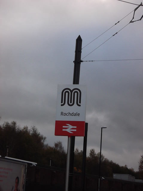 TFGM sign at Rochdale railway station