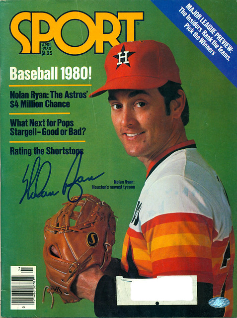 April 1980, Sport Magazine, Autographed by Nolan Ryan